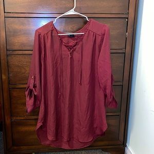 3/30 Maroon satin tunic top